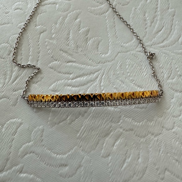 Michael Kors Two-Tone Monogram Bar Slider Bracelet - Picture 4 of 7